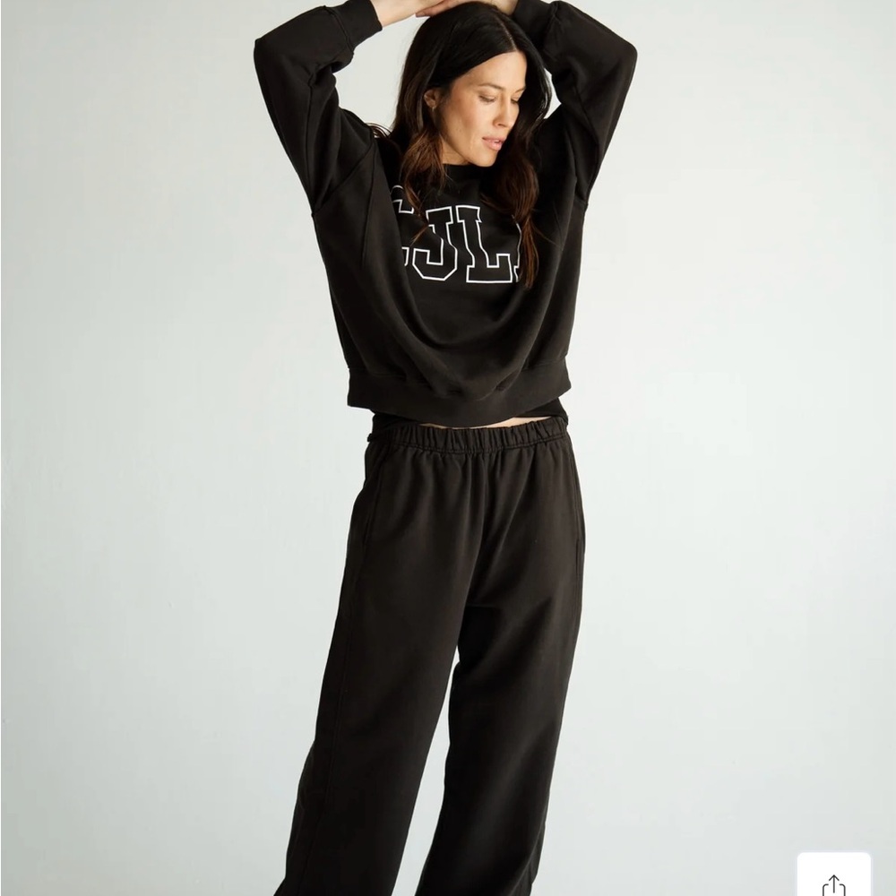 Black Carly Jean Los Angeles Wide Leg Sweatpants